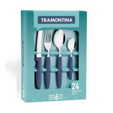 Set 24 Cubiertos Tramontina Ipanema Azul + Caja De Regalo