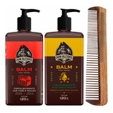 Kit 2x Balm Barba Negra Lemon Bone E Pente Duplo Don Alcides