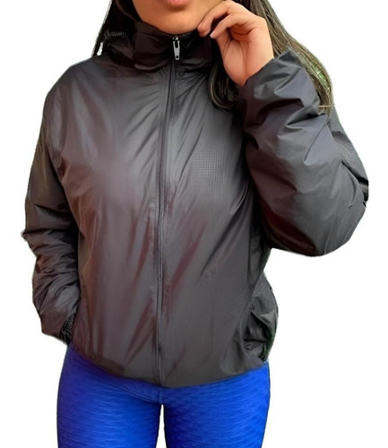 Chaqueta Corta Viento Mujer Con Malla Ultra Liviana Impermeable