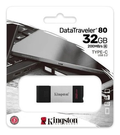 Pen Drive Kingston Datatraveler 80 Type-c Usb 3.2 Dt80 32gb