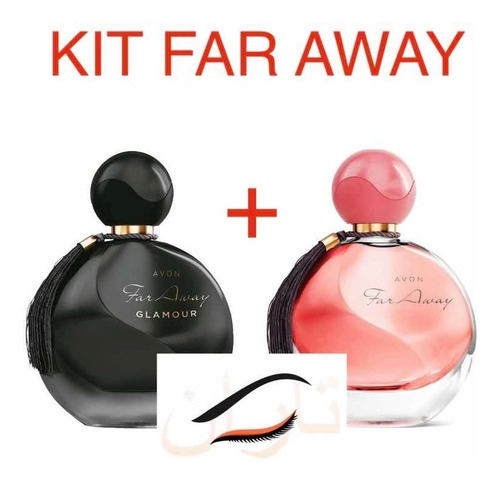 Kit C 2 Perfumes: 1 Far Away  + 1 Glamour 50ml Cada