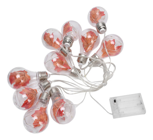 Lámpara De Halloween String Light, 10 Led, Hoja De Arce, 4 M