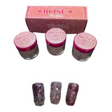 Wapizima Colección De Acrílicos 3 Pzas Rose Glitter