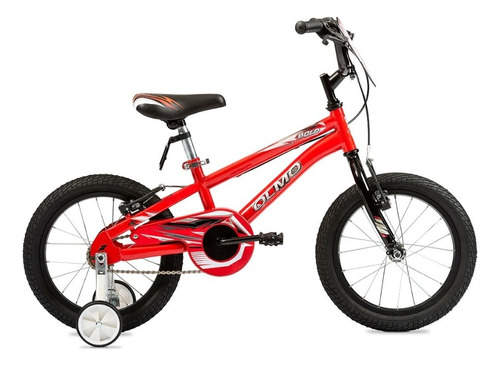 Bicicleta Olmo Cosmo Bold Rodado 16 + Rueditas Infantil Cuot Color Rojo/negro