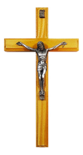 Cruz De Madera Crucifijo Colgar Cristo Metal 22cm  3 Colores