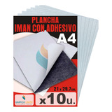 Plancha Imán Lamina Autoadhesiva  A4 0.35mm Paquete 10 Uni.