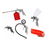 Kit 5 Piezas Pistola Pintar Inflador Manguera Para Compresor