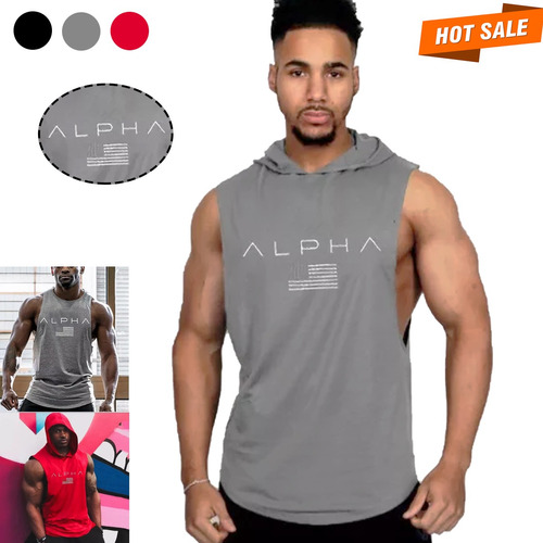 Polera Musculosa Capucha Sudadera Gym Fitness Entrenamiento