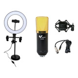 Combo Streaming Microfono Venetian Ring Light Aro Luz Zoom