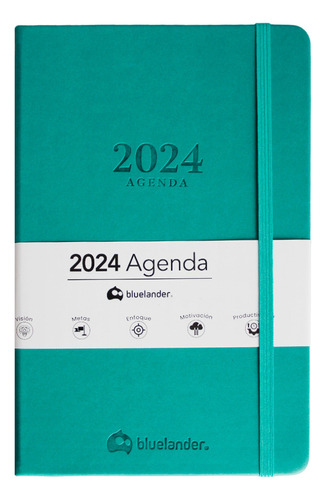 Agenda 2024 Profesional Escolar Organizador Planeador Portada Azul