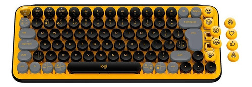 Teclado Mecanico Logitech Pop Keys Yellow/black Emojis Blast Idioma Español España