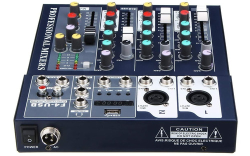 Consola De Audio Mixer Profesional 4 Canales Xy-f4