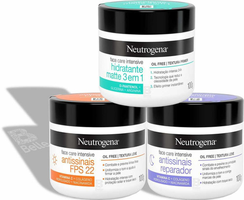 Kit Neutrogena Face Care Antissinais Dia Noite E Hidratante