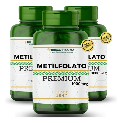 Metilfolato 1000mcg 120 Caps Linha Premium