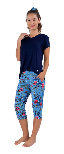 Pijama Feminino Plus Size Capri Pescador Podiun 225122x