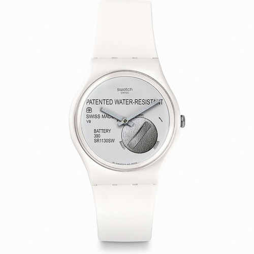 Reloj Swatch Yrettab Gw170 De Caucho Blanco