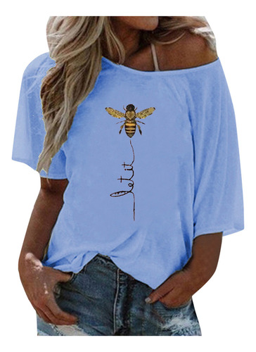 Camiseta J Blousewomen Con Estampado De Abeja Y Hombros De T