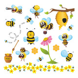 Rw-1061 3d Bee Pegatinas De Pared De Flores De Abeja Pegatin
