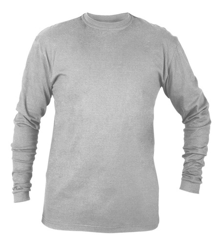 Polera Polo Gris Manga Larga Uv 40