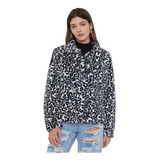 Chaqueta Mujer Peluda Crop Blanco Dots Corona