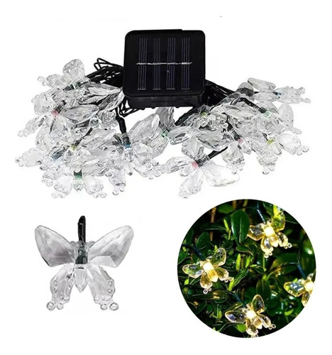 Guirnaldas Solares Jardin Solar Luz Decorativa Mariposa 4m