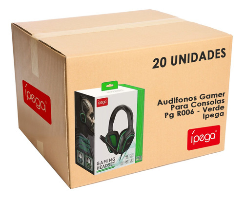 Pack 20 Audifonos Gamer Para Consolas Pg R006 Verde Ipega