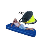 Colchon Inflable 1 Plaza + Inflador Pie Camping Pesca Caza