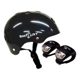 Kit Casco Proteccion Smart Y Luz Silicona Delantera Trasera