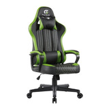 Cadeira Gamer Ergonômica Vickers Fortrek Cor Verde Material Do Estofamento Couro Sintético