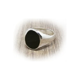 Anillo Sello Ovalo Con Piedra - Plata 925 - A102