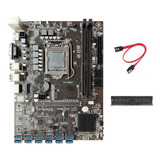 Placa Base Minera B250c Btc Con Cable Ddr4 De 4 Gb Ram+, 12