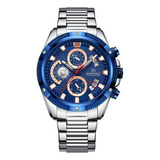 Reloj Naviforce Original Nf 8021 Cronografo Azul + Estuche