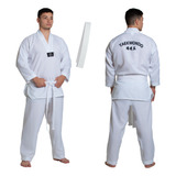 Dobok Taekwondo Adulto Kimono Oxford + Faixa Branca