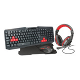 Kit Gamer 4 Em 1 Teclado Mouse 3200 Dpi Headset E Mousepad