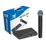 Microfone Sem Fio Mão Tsi Ms115 - Uhf Cor Preto