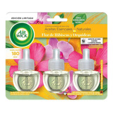 3 Repuesto Aromatizante Air Wick Hibiscus Orquídeas 20ml C/u