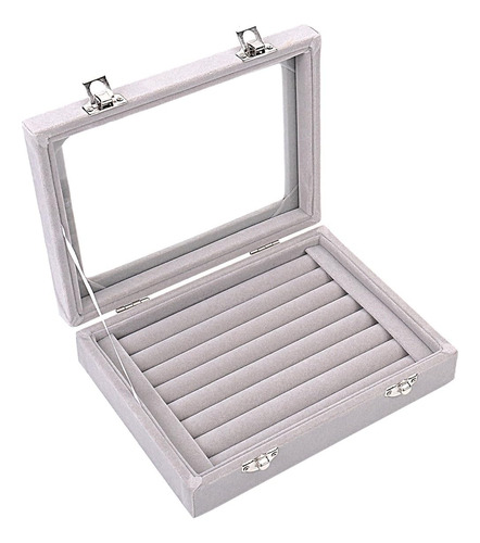 Caja De Almacenamiento De Terciopelo Para Anillos De Joyería