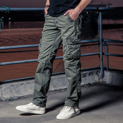 Pantalones Tácticos De Muchos Bolsillos Para Hombre Camufla