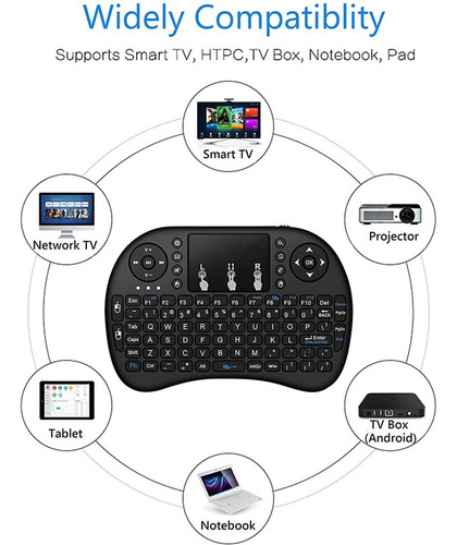 Mini Teclado Controle Sem Fio Para Smart Tv Pc Bs