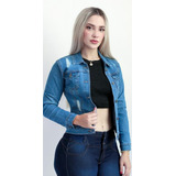 Chamarra De Mezclilla Stretch Mujer Azul