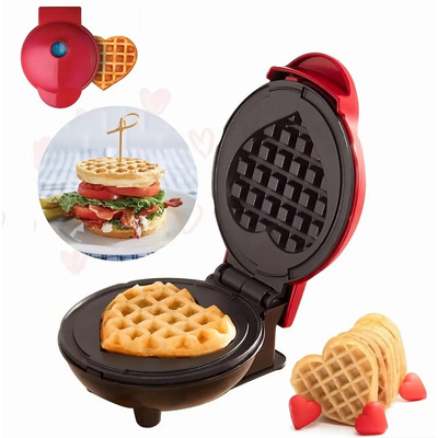 Máquina De Gofres Eléctrica Mini Love Portátil Antiadhere | MercadoLibre