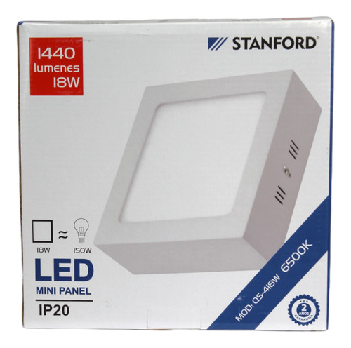 Pack 3 Und Foco Panel Led Cuadrado Sobrepuesto 18w (frio)