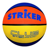Pelota Basquet N°7 Striker Goma Vulcanizada Basket Cke Color Azul/naranja/amarillo