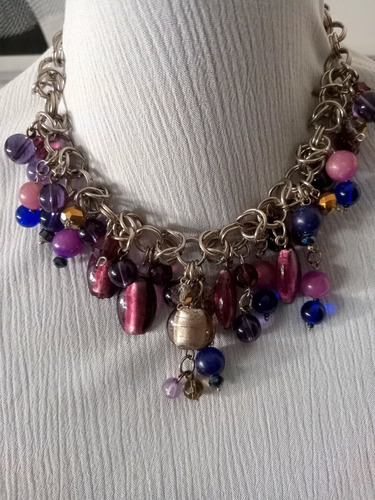 Collar Colores Violetas Azules Y Otros. Chainmaille Video 