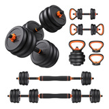 Kit Dumbell Peso 35 Kg Halter Kettlebell 6 Em 1 Treino