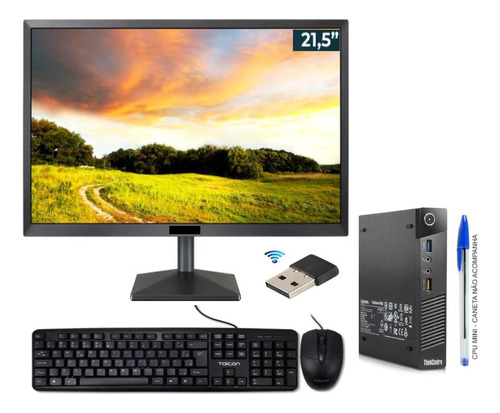 Cpu Mini I3 4ª 8gb Ssd 240gb W10 + Monitor 21,5 +brinde Wifi