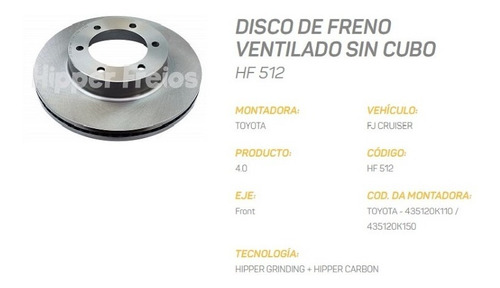 Disco Freno Fj Cruiser - Kavac - Fortuner - Hilux - Tacoma   Foto 2