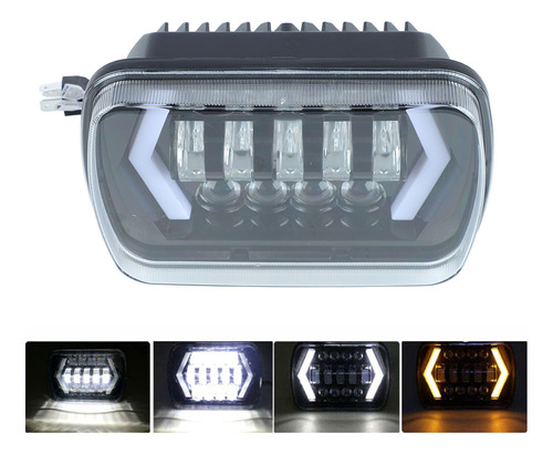 Faros Rectángulo Led 5x7 H4 Para Jeep Nissan Toyota Pickup