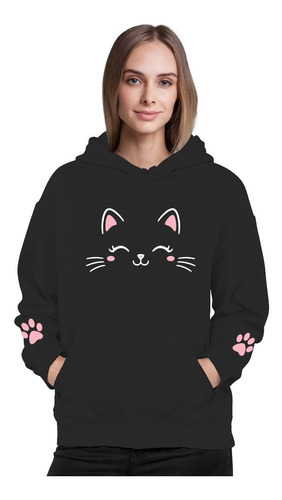 Poleron Gatito Gato Lindo Regalon Kawai Moda Mujer