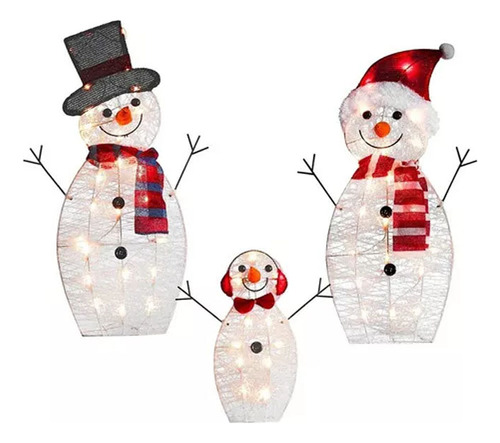 Luzes De Jardim Snowman Elk De 3 Peças, Decoração De Natal